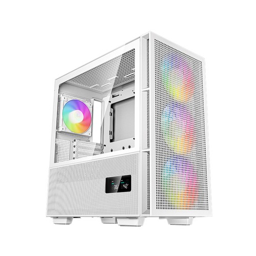 DeepCool CH560 Digital Mid Tower Computer Case with ARGB Fans - White