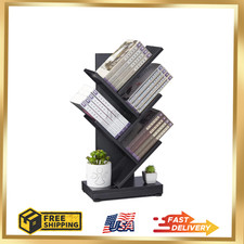5-Shelf Tree Bookshelf 5 Tier Floor Standing Bookcase for CDs/Magazine/Books