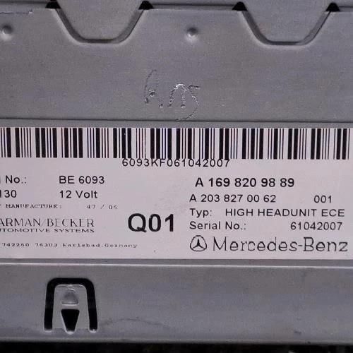 Autoradio d'origine MERCEDES CLASSE B (T245) 1 phase 1 B200 CDI 1698704889 - Photo 3/4