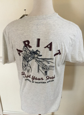 NWT ARIAT Boot Men Short Sleeve Tee T Shirt S/S Shoot Your Shot Pool Table Oat