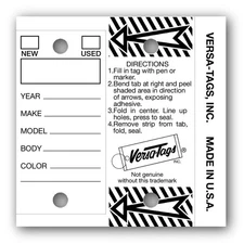 VERSA-TAGS Genuine Key Tags (Half-Pack) 125 Key Tags & Key Rings per Box (Whi...