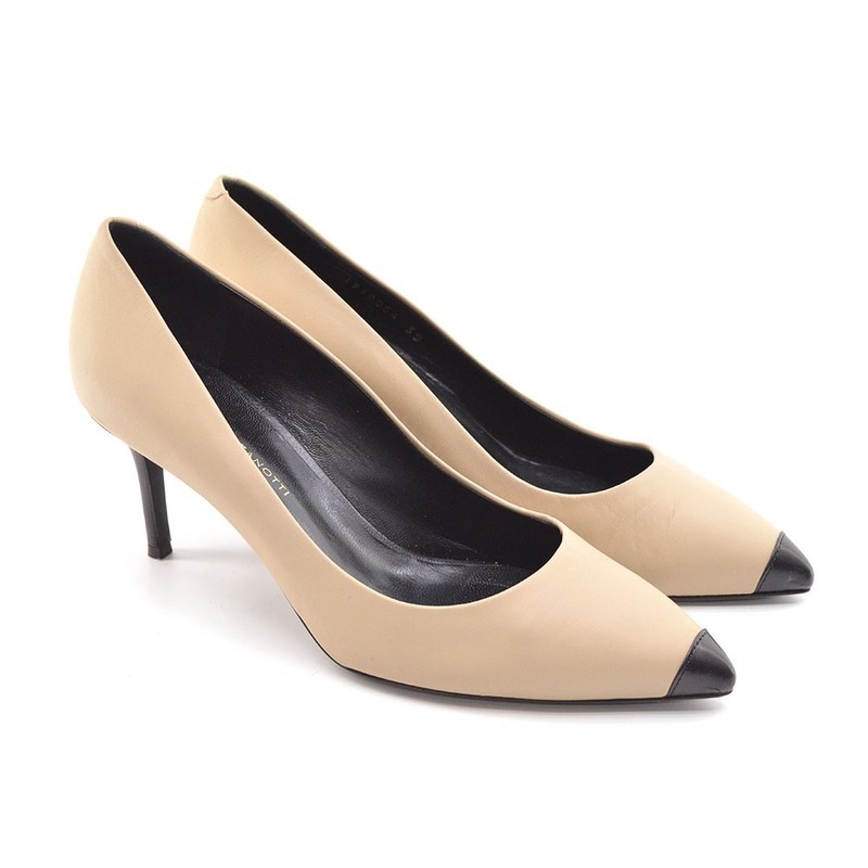 Ladies Giuseppe Zanotti Lucrezia $675 Stiletto Pump 39 / 9 Tan Black Heels Shoes