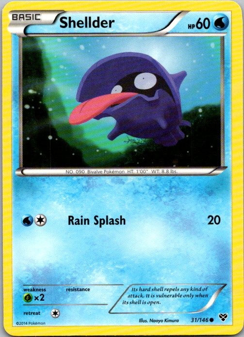 Shellder 31/146 Common XY Base Set Pokemon Lightly Played