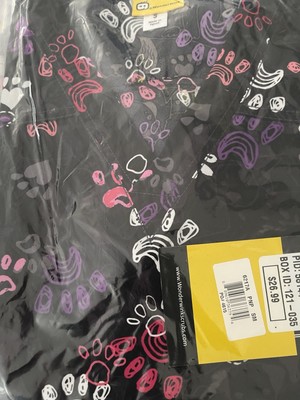 Women's Cherokee Paws N Print Scrub Top Size Medium