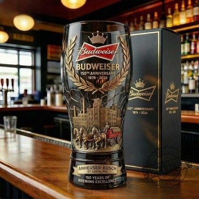 [NO BOX] Budweiser 150Th Anniversary Beer Glass Limited Edition