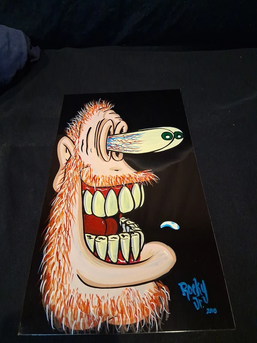Vintage bemalte Metall Karikatur Kunst alternativer Stil