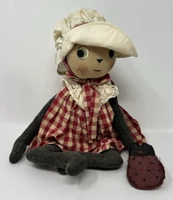 Hearthside Primitive Style Cloth Rag Doll Baby Bug Ladybug