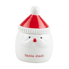 Small Christmas Treat Jars, Santa, 6" x 4" dia
