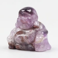 Jade Buddha Figurine 1.5” Hand Carved Natural Green Gemstone Reiki