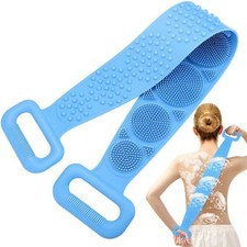 Silicone Bath Body Brush with Long Handle for Gentle Exfoliation and Cleaning