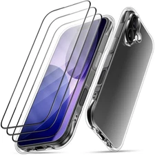 For iPhone 17 Series Clear Case + 3x Tempered Glass Screen Protectors Full Set U