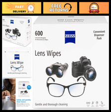 "600 Count Pre-Moistened Lens Cleaning Wipes - Streak-Free, Anti-Static, Safe fo