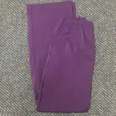 Noel Asmar Purple Spa Wellness Pants Wide Leg Drawstring Elastic Waist Small NWT