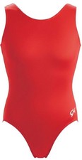 Women GK Elite Gymnastics Red Leotard With Scrunchie Size AXS Brand New   