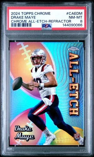 2024 TOPPS CHROME ALL-ETCH REFRACTOR #CAEDM DRAKE MAYE ROOKIE RC PSA 8