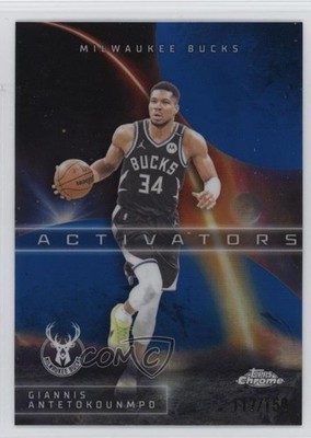 2025 Topps Chrome Activators Blue Refractor 117/150 Giannis Antetokounmpo 1ub2