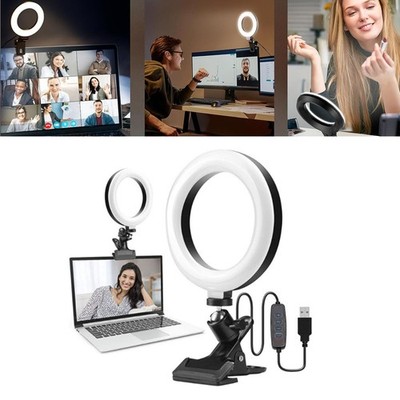 5'' Portable Ring Light Video Conference Lighting Dimmable Clip-on Selfie Live