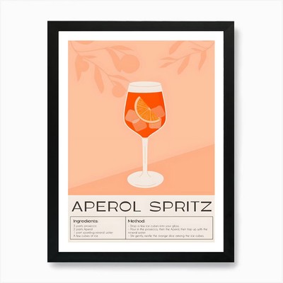 Aperol Spritz 4 Art Print Framed Wa Framed Wall Art Poster Canvas Print Picture