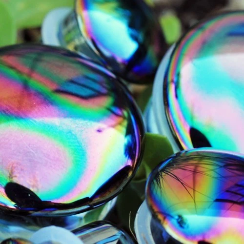 PAR de tapones de una sola llamarada de vidrio Aurora Foto 3 de 4