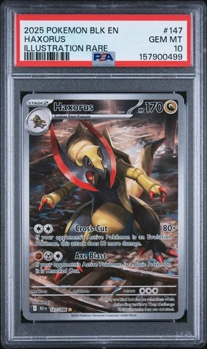 PSA 10 - Haxorus 147/086 Illustration Rare Pokemon Black Bolt White Flare 2025