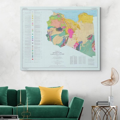 Geological Map of the Kingdom of Libya - Rocks Minerals Terrain and Borders
