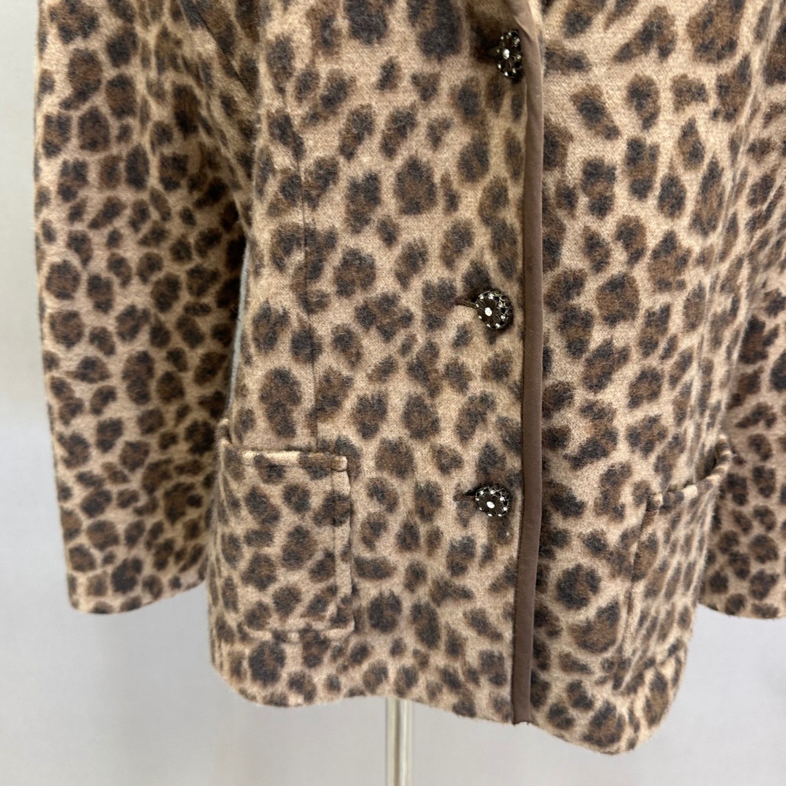 Talbots Leopard Print Wool Blazer Jacket Size Lar… - image 6