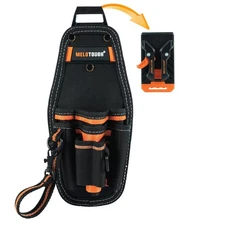 Small Tool Pouch with Quick Release Belt Clip,Tool Belt Pouch with Electricia...