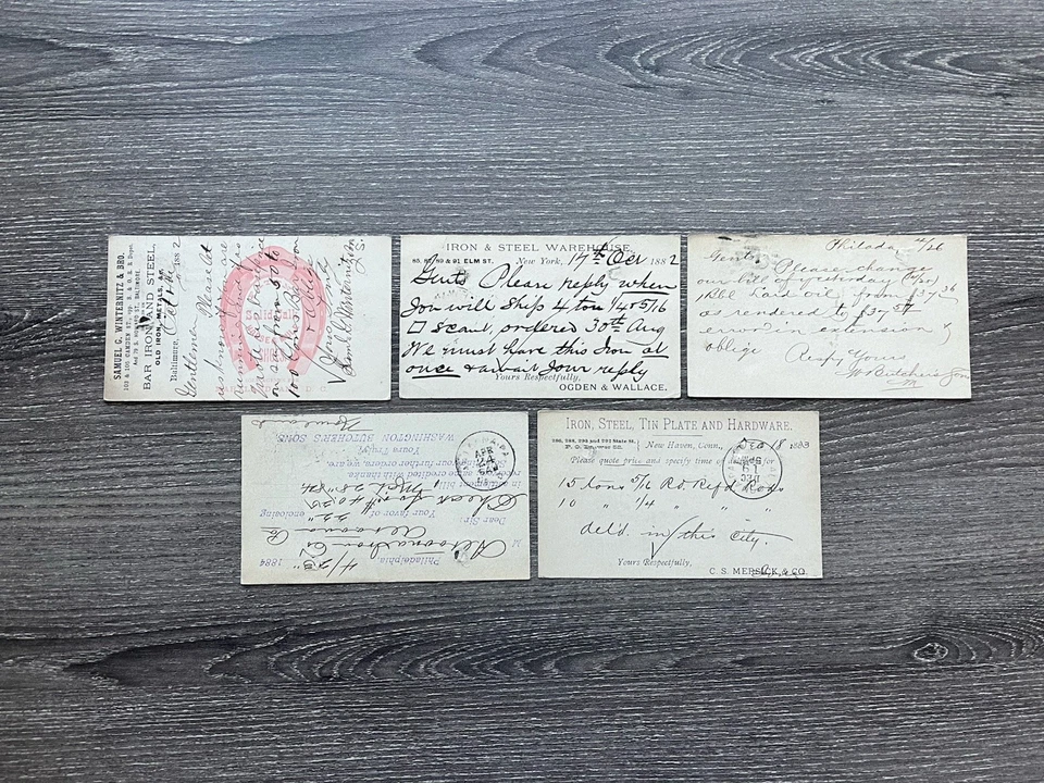 GandG Stamps US Late 1800’s Postal Card Used Lot Of 5 - Image 2 of 2