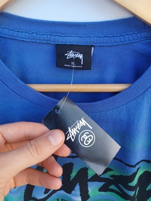 Stussy Rare World Tour Tie Dye Blue And Yellow XXL Tee #0518 | eBay