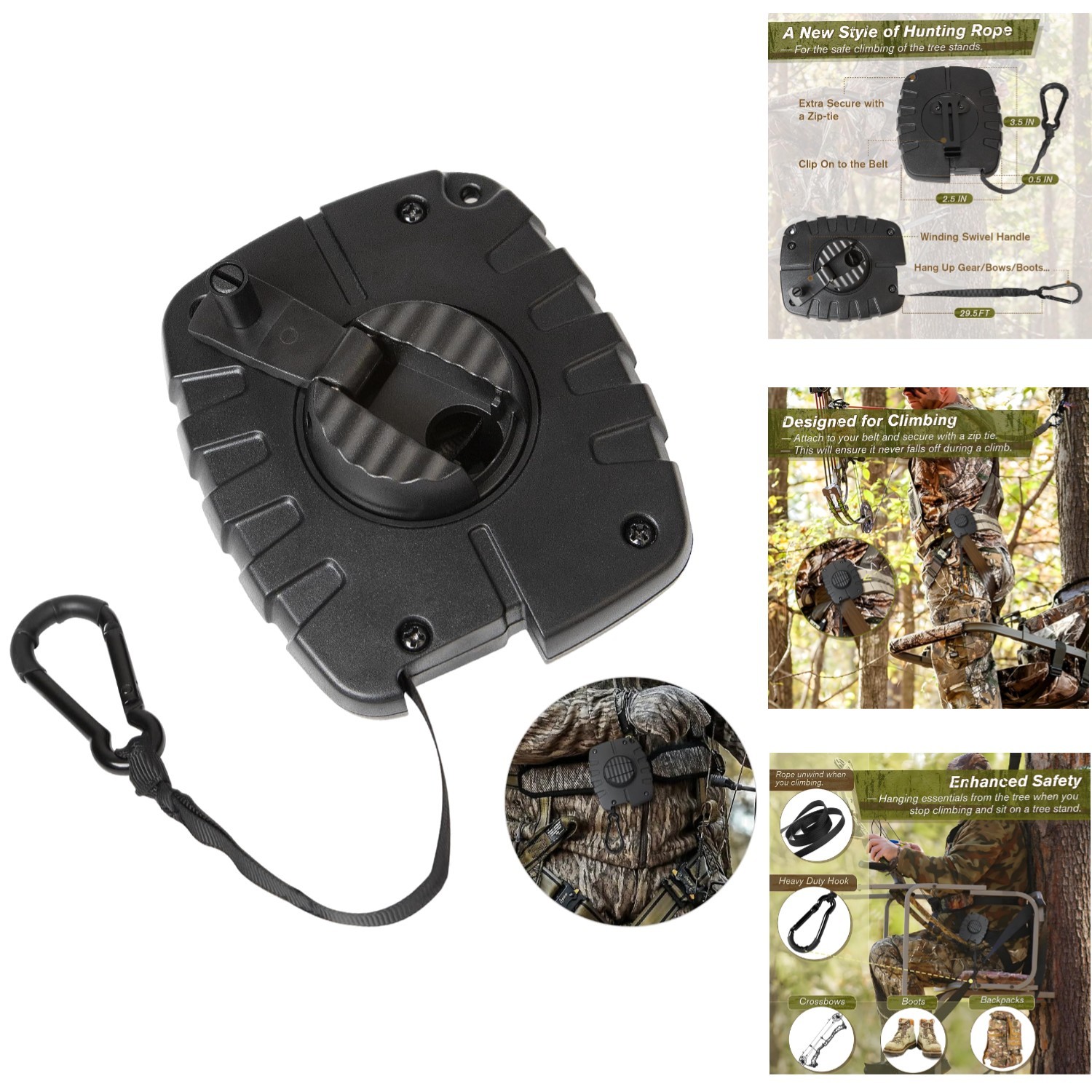 29.5FT Retractable Bow & Gear Hoist - Hands-Free Climbing Ac