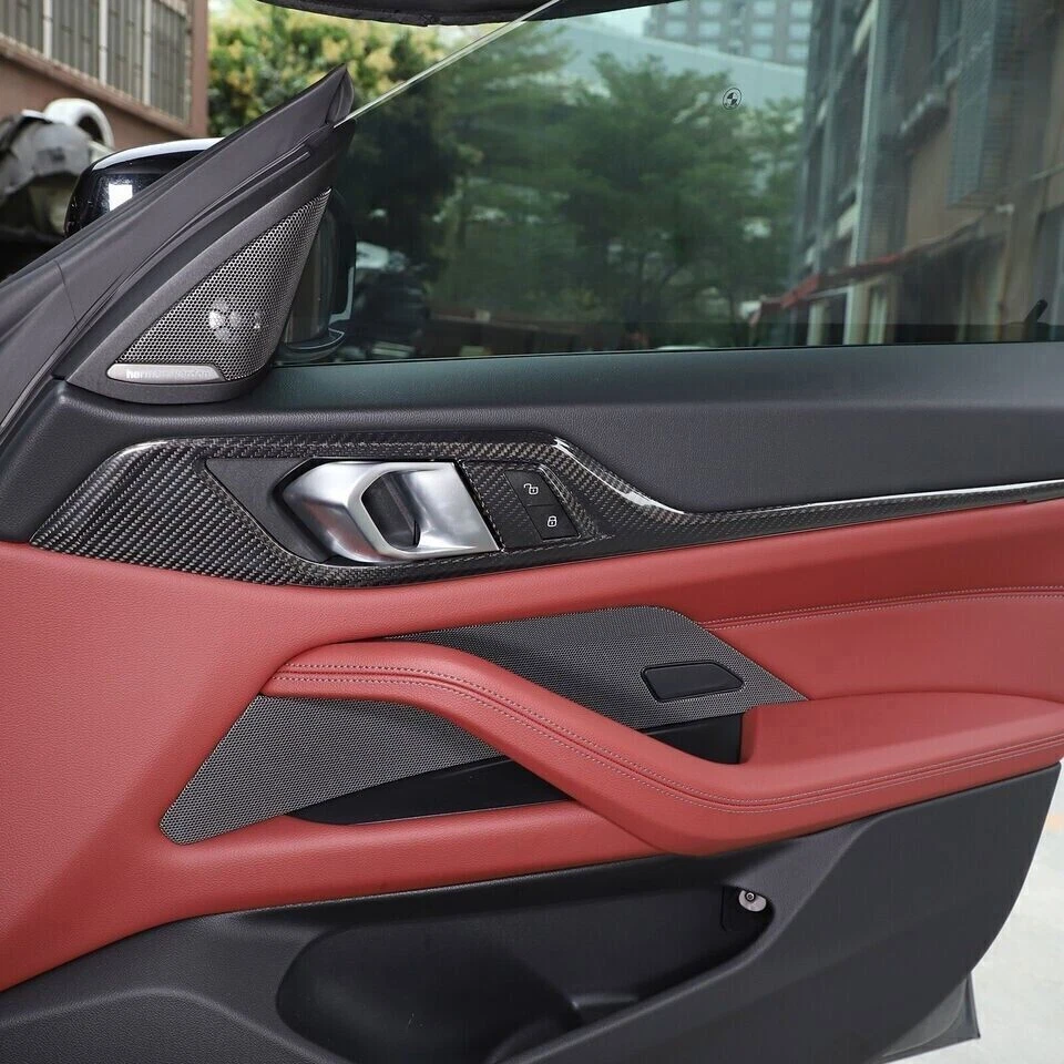Cubierta de moldura de panel de puerta de fibra de carbono real para BMW 430i M440i Gran Coupé G26 22-24 Foto 3 de 4
