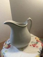 Little Pitcher Vintage Made in England White With Green Detail Around The Top