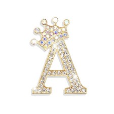 Alphabet Rhinestone Letter Brooch Pins for Women Initial Jewelry Gifts