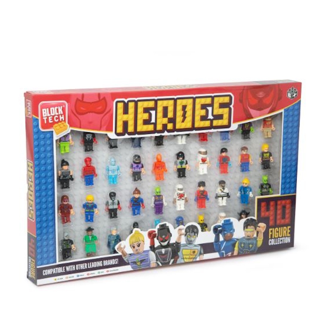 Block Tech R01-1389 Heroes Pack of 40 Figures Building Block Set