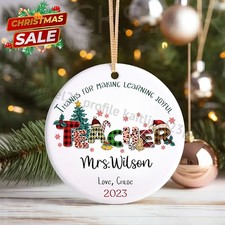 Personalized Teacher Christmas Ornament, Christmas Ornaments for Teacher, Te...