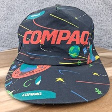 Vintage Compaq Hat Cap Snap Back Original Made in USA Space Retro Rare Computers