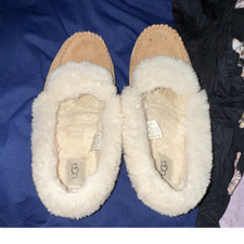 UGG Suede Shearling Lined Moccasin Slip-On Slippers Women  s US 9 EU 40