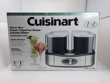 Cuisinart Flavor Duo Frozen Yogurt Ice Cream Sorbet Maker ICE-40BK - Never Used