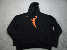 WNBA Hoodie Mens Large Black Orange Basketball Nike Pullover Fleece Sweatshirt