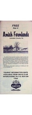 Amish Farmlands Lancaster County PA Map Brochure 1960s 340-23 Club Intercourse