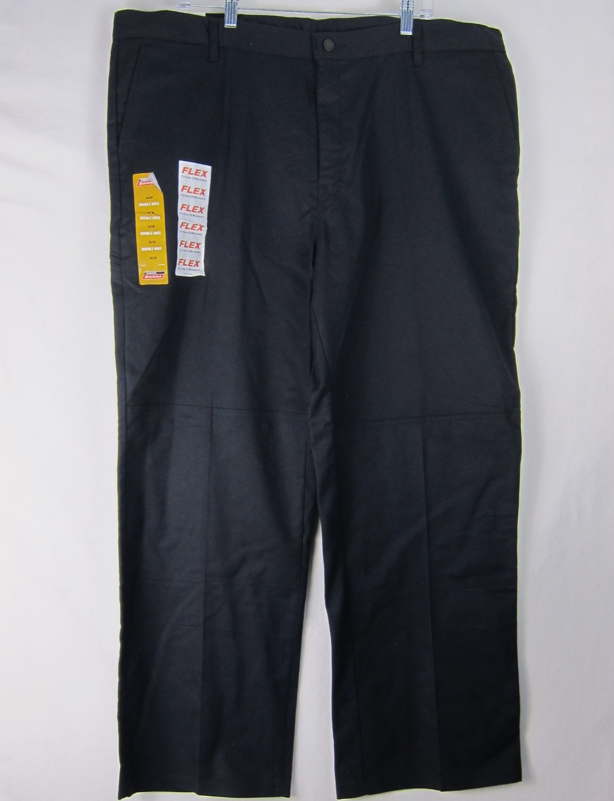 Dickies Pants Mens 42x30 Black Double Knee Work Loose Fit Flex NWT