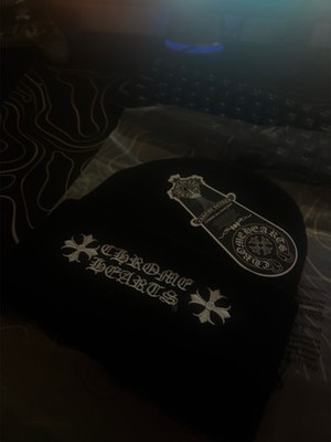 New Chrome Hearts Logo Beanie Black One Size Fit All OSFA Authentic Rare OG