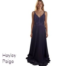 Hayley Paige Sjheer Purple Maxi Dress Size 12 NWOT Evening Formal