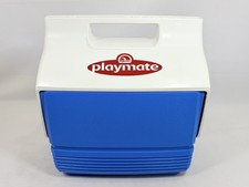 VTG Igloo Playmate Mini Cooler Blue White 4 Qt 6-Can Lunch Box Made in USA CLEAN