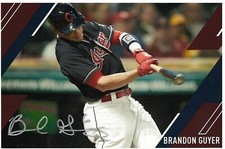 BRANDON GUYER CLEVELAND INDIANS 2016 WORLD SERIES RARE SIGNED PHOTO