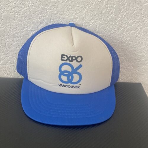 Vintage Expo 86 Vancouver Blue White Front Snapba… - image 1