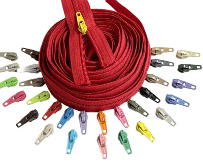 Zipper by The Yard YKK #3 Coil  Make Your Own Colorful Zipper - Auto Lock Pulls