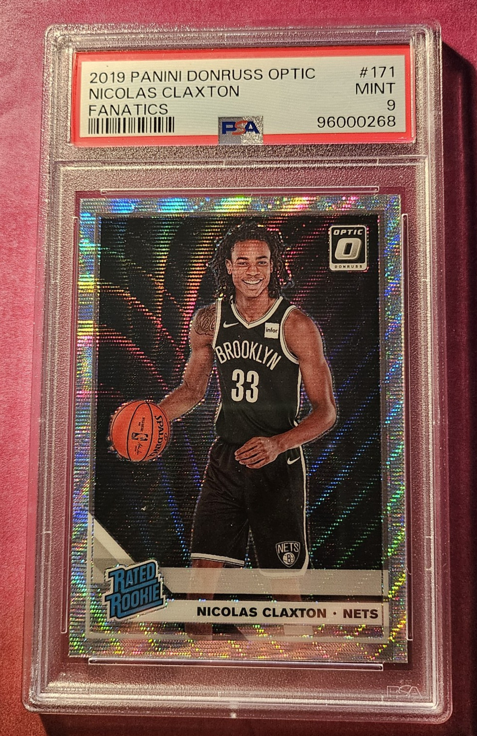 NICOLAS CLAXTON 2019-20 PANINI DONRUSS OPTIC #171 ROOKIE PSA 10 RC AUCT#12856