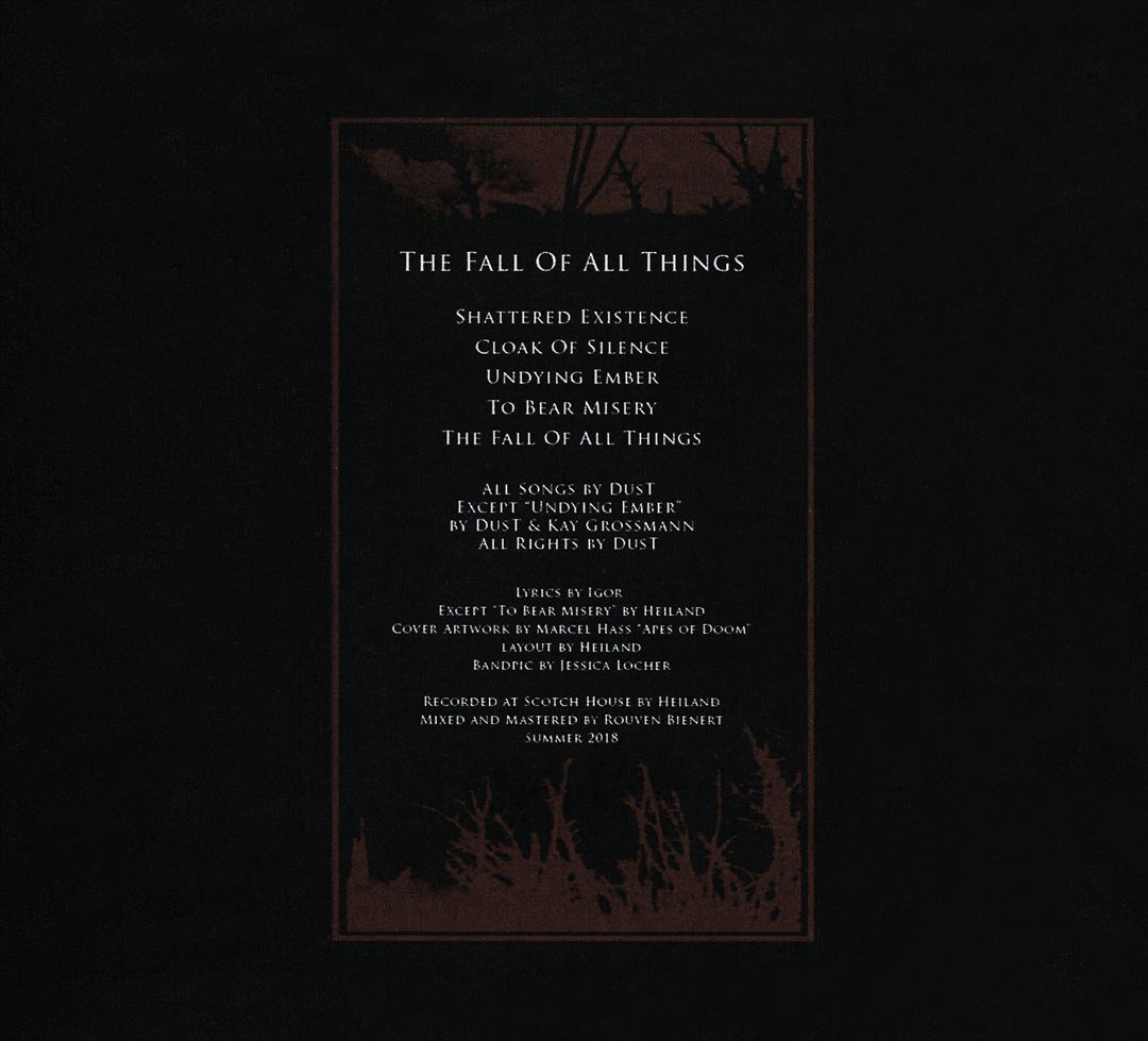 Dust: Fall of All Things New Official CD Album