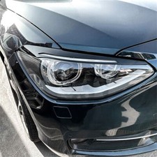 Pair Black Headlight Eyebrows Eyelid Cover Trim For BMW F20 F21 2011-14 Pre-LCI